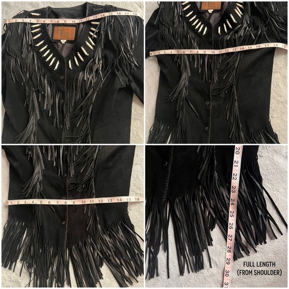 Vintage Echo Mountain Arturo Arocha Suede Leather Fringe Southwest Beaded Jacket - Picture 14 of 14